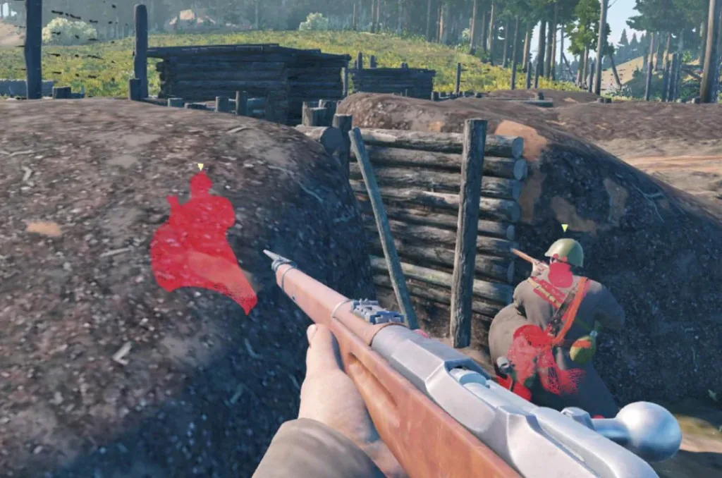 Soft aim assist overlay during an Enlisted battle